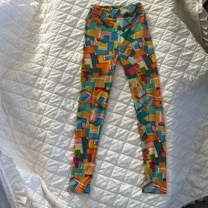 LULAROE Geometric Multi Colored Leggings Girls (L/XL)